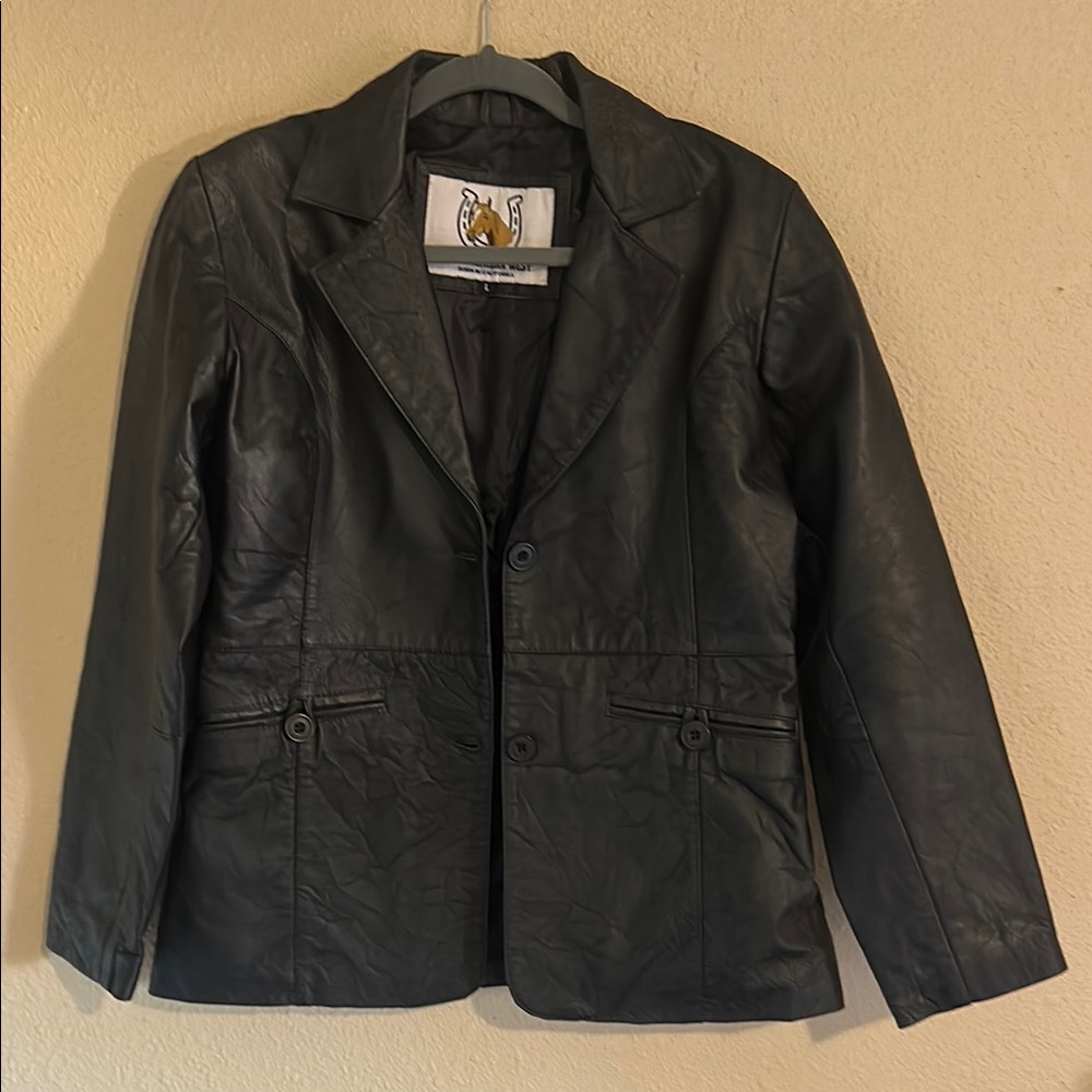THE AMERICAN WEST Black Leather Blazer